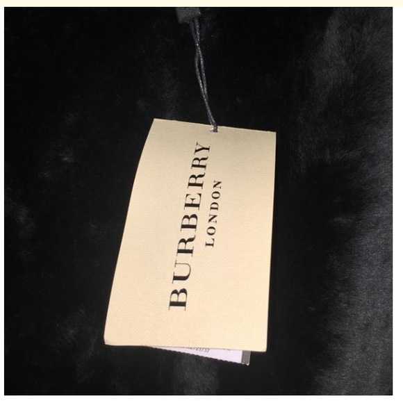 Burberry Jacket Shearling Charcoal Black Fur Coat - Picture 4 of 6