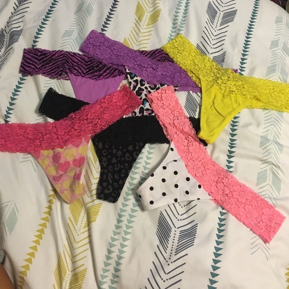 NWOT 6 pair VS Pink washed but never worn thongs
