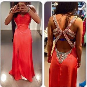 Beautiful coral prom dress