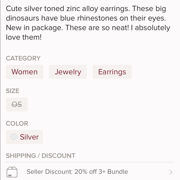 (i2) Silver T-Rex Earrings - Picture 4 of 4