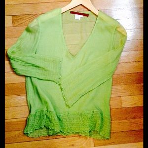 Emma Black 100% SILK lime top