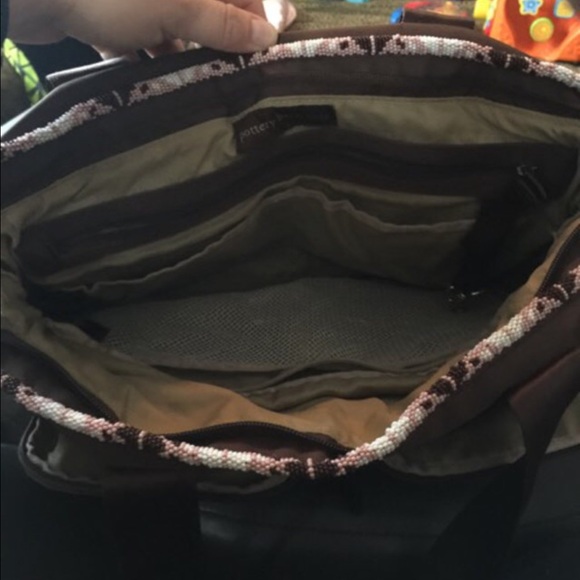 Pottery Barn hand beaded diaper bag