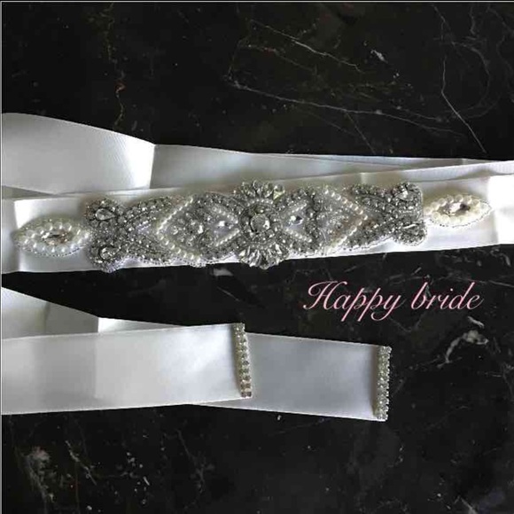 BrandNew Crystal Rhinestone & Pearls Beaded Sash
