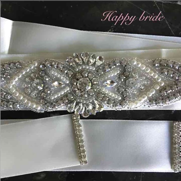 BrandNew Crystal Rhinestone & Pearls Beaded Sash