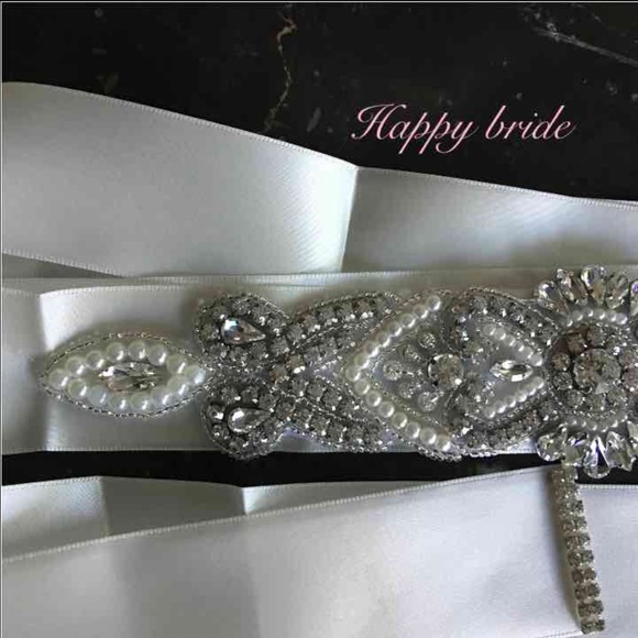 BrandNew Crystal Rhinestone & Pearls Beaded Sash main image 4