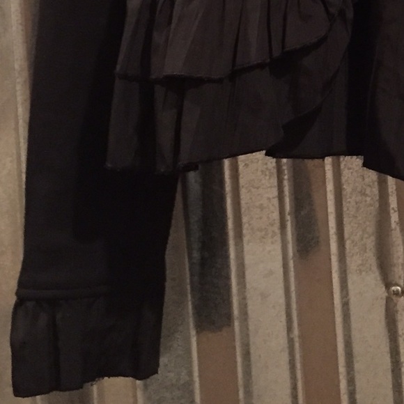 Black Blazer with Ruffle Detail - Picture 2 of 4