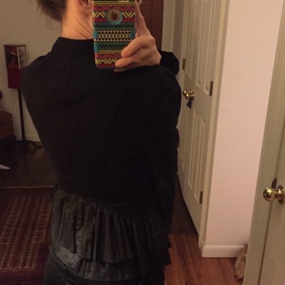 Black Blazer with Ruffle Detail - Picture 4 of 4