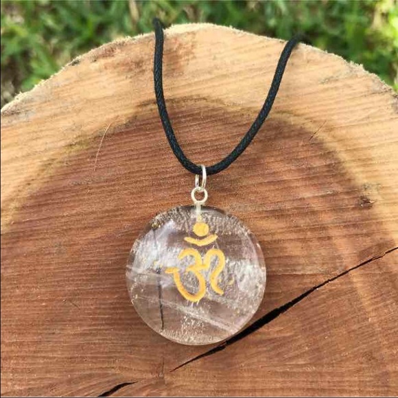 Om / Namaste Quartz Crystal