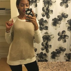 J Crew sweatshirt w/ knit front.