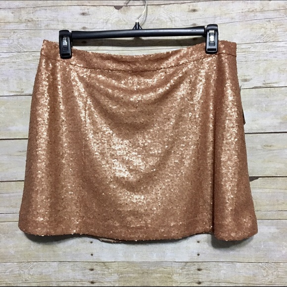 decree bronze / rose gold sequin mini skirt NEW! - Picture 3 of 6