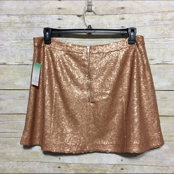 decree bronze / rose gold sequin mini skirt NEW! - Picture 5 of 6