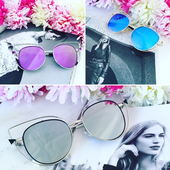 "Evelyn" Sunglasses || Purple Mirror Cat Eye - Picture 5 of 6