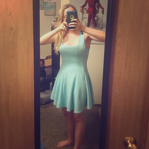 Bright blue tank top dress. - Picture 1 of 4