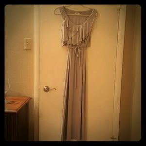 Elegant silvee Calvin Klein maxi dress.