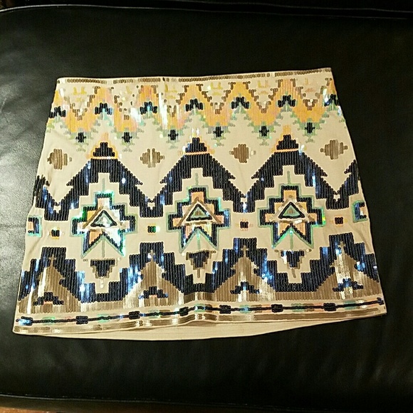 Sequin Aztec skirt from Express!