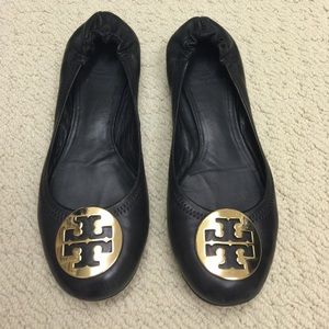 Black Tory Burch Reva Ballet Flats