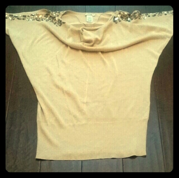 Metallic embellished top