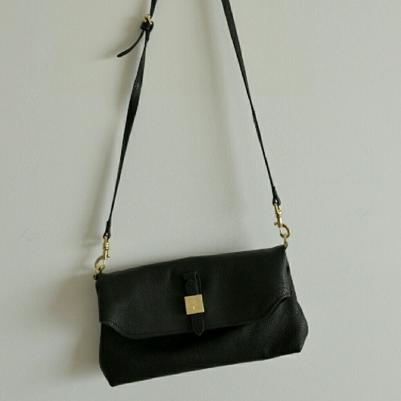 Mulberry black leather crossbody bag