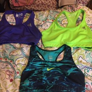 Nike and adidas sports bras