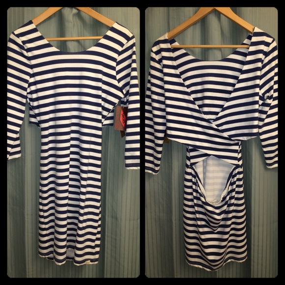 Striped Open Back Dress