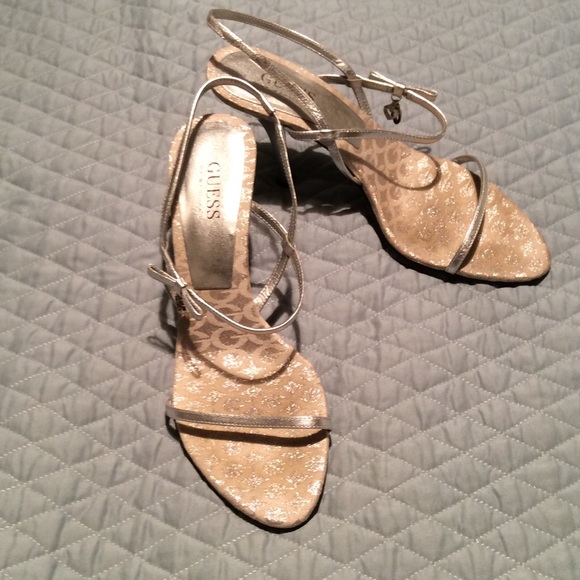 Guess silver strappy sandals