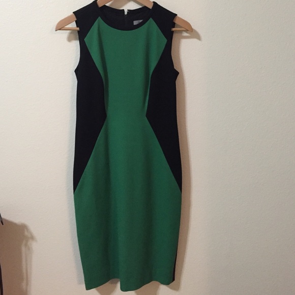Black Green Body Con Dress
