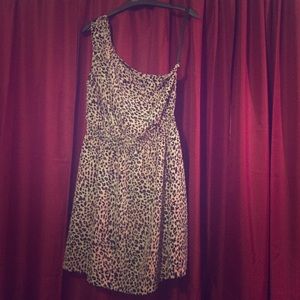 Kardashian One Shoulder Leopard Dress