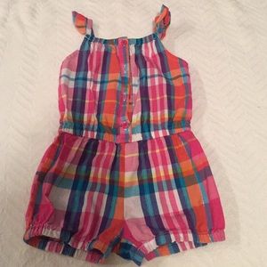 Plaid children's place short romper