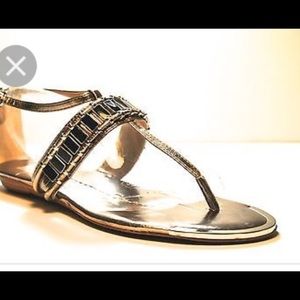 DV by dolce vita pewter and black sandals sz 7