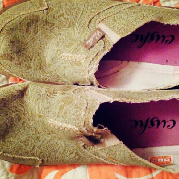 Crushed ladies loafers canvas