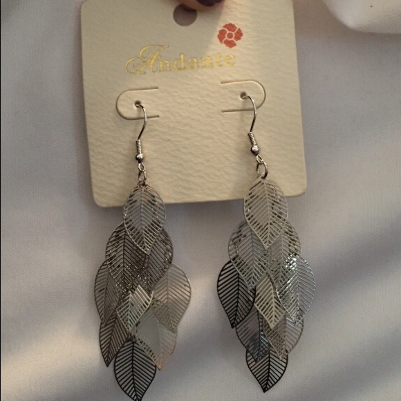 Silver Chandelier Leaf Earrings