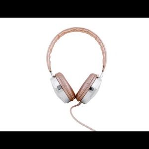 Rose Hold and Silver Headphones