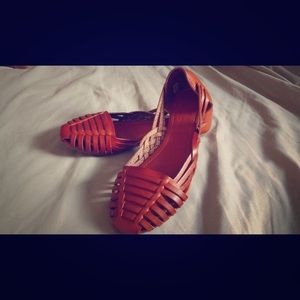 American Eagle Brown Leather Boho Flats-New