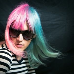 Hot Topic Accessories - Pink Mint Green Split Half Color Wig Lady Gaga NEW Hot Topic Accessories - Pink Mint Green Split Half Color Wig Lady Gaga NEW