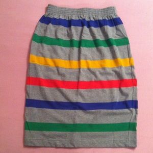 Super cute, retro rainbow pencil skirt!
