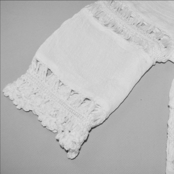 White Crotchet Boho Beach Top "One Size Fits Most" - Picture 6 of 8