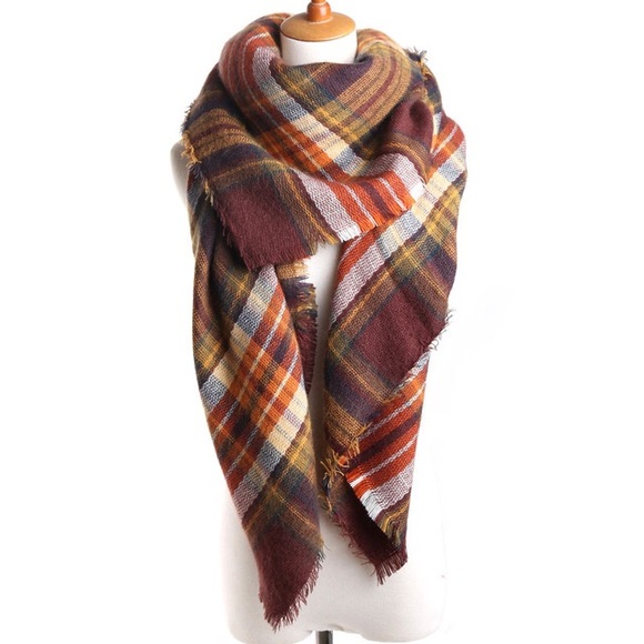 BROWN MULTI BLANKET SCARF #10 - Picture 2 of 3