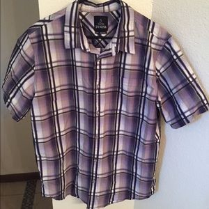 NWOT PRANA plaid short sleeved button down shirt