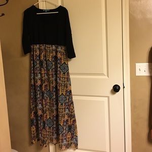 3/4 sleeve maxi dress