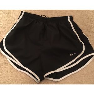 Black and White Nike Running Shorts