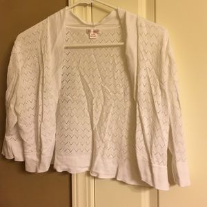 White shrug sweater