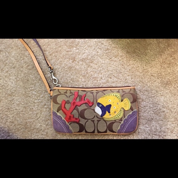 Coach Handbags - Vintage Coach Wristlet/Clutch with Purple Suede