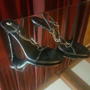 Nine West  black and silver heels