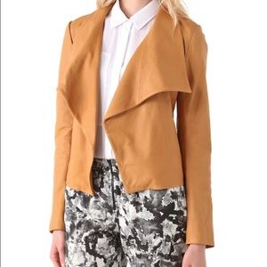 NWT Theory kanya l leather drape jacket
