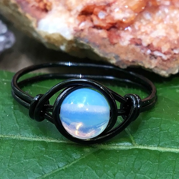 Opalite stone ring handmade any size!
