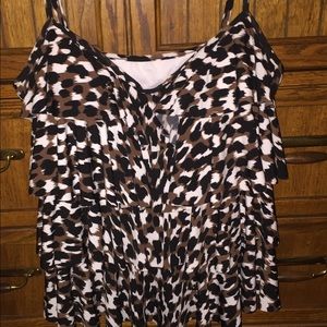 Tiered animal print tankini top - Slimshaper L/XL