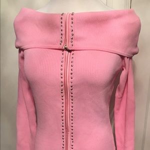 Cache pink off shoulder sweater