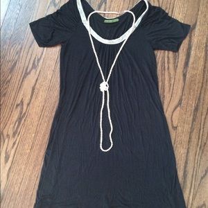 Black dress with a beautiful sequence neckline