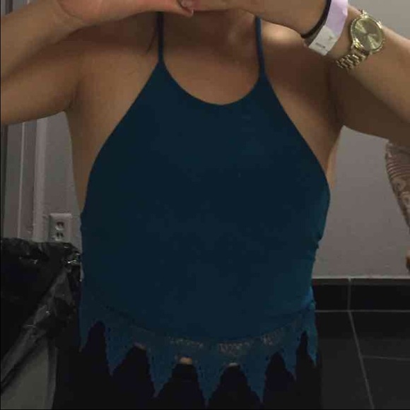 Blue halter top