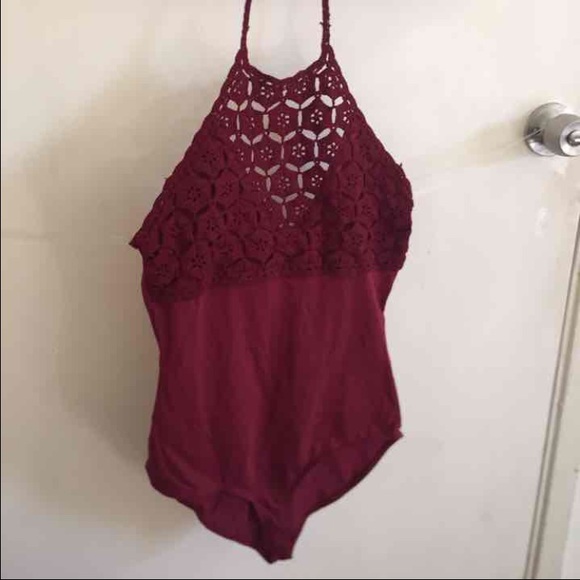 Burgundy bodysuit